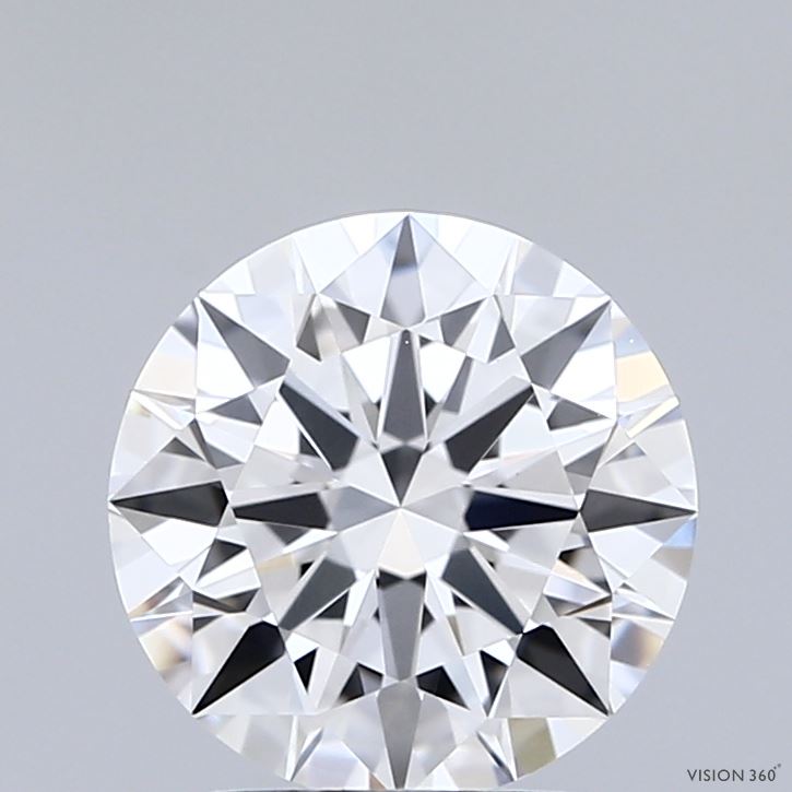 2.03 Carat Round Shaped, Ideal Cut, D Color, VVS2 Clarity, IGI Certified Lab Grown Diamond