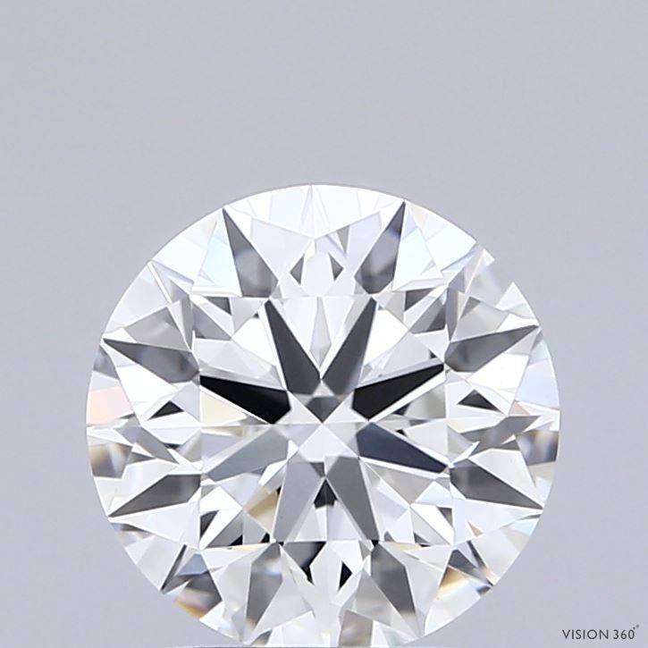 2.01 Carat Round Shaped, Excellent Cut, D Color, VVS2 Clarity, IGI Certified Lab Grown Diamond