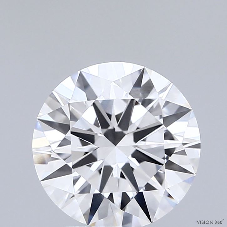 2.01 Carat Round Shaped, Excellent Cut, D Color, VVS2 Clarity, IGI Certified Lab Grown Diamond