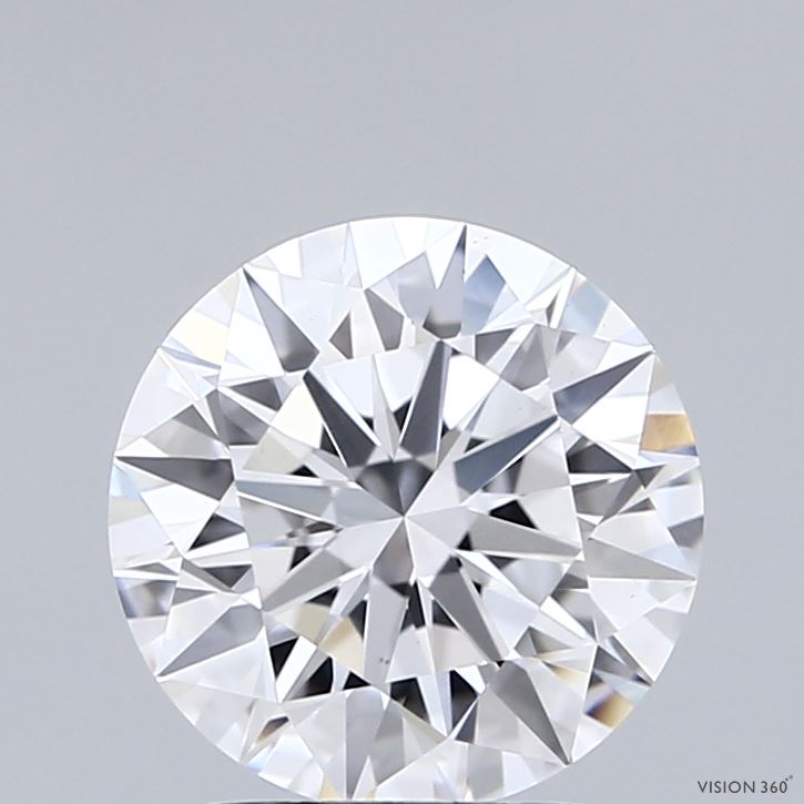 2.03 Carat Round Shaped, Ideal Cut, D Color, VVS2 Clarity, IGI Certified Lab Grown Diamond