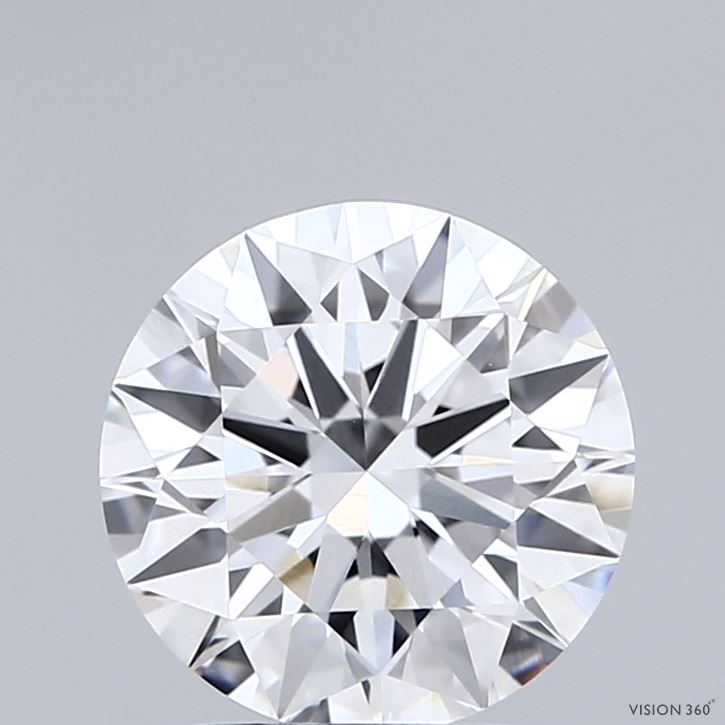 2.01 Carat Round Shaped, Ideal Cut, D Color, VVS2 Clarity, IGI Certified Lab Grown Diamond