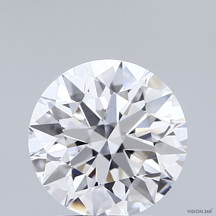 2.03 Carat Round Shaped, Ideal Cut, D Color, VVS2 Clarity, IGI Certified Lab Grown Diamond