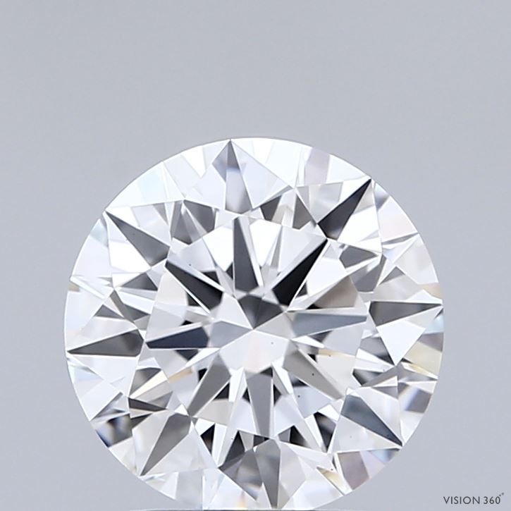 2.03 Carat Round Shaped, Ideal Cut, D Color, VS1 Clarity, IGI Certified Lab Grown Diamond