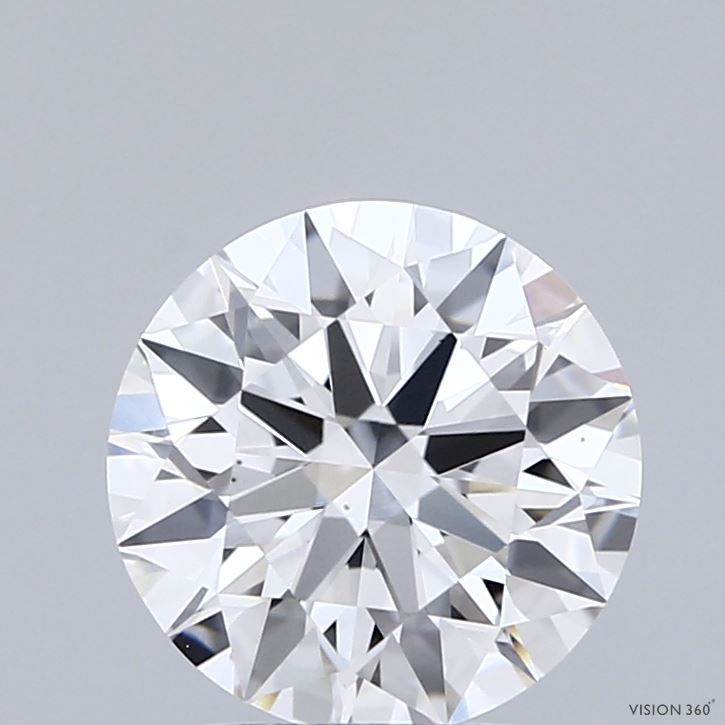 2.01 Carat Round Shaped, Ideal Cut, D Color, VS1 Clarity, IGI Certified Lab Grown Diamond