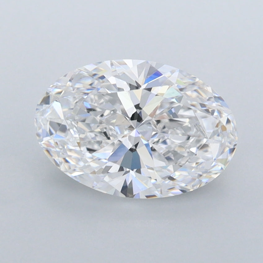 1.46 Carat Oval Shaped, Ideal Cut, D Color, FL Clarity, IGI Certified Lab Grown Diamond
