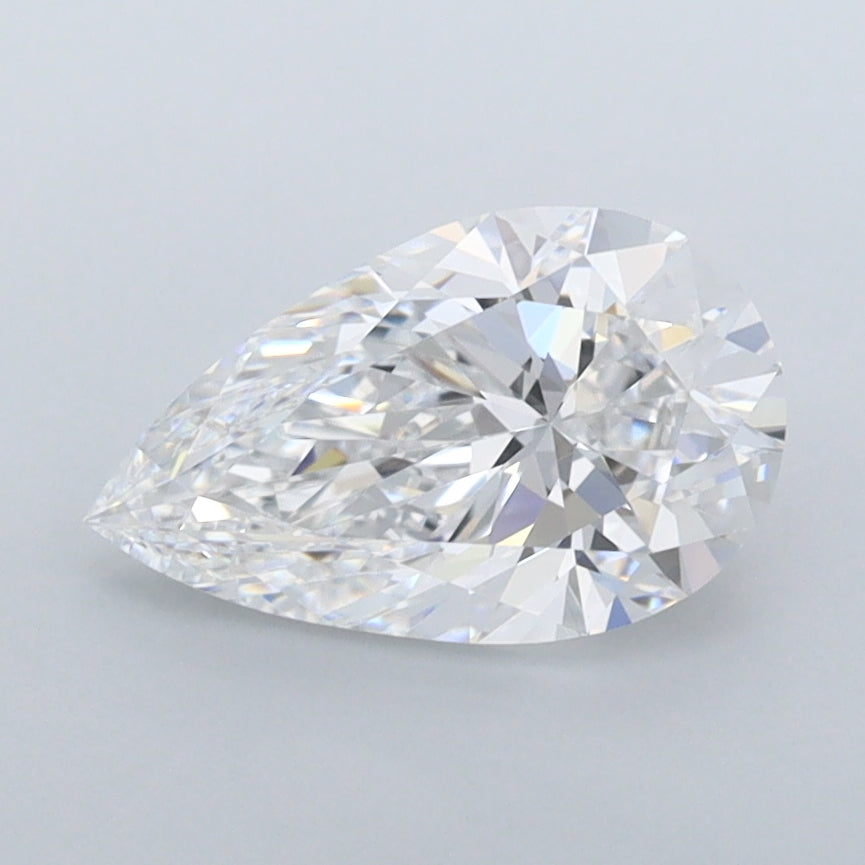 1.38 Carat Pear Shaped, Ideal Cut, D Color, VVS1 Clarity, IGI Certified Lab Grown Diamond