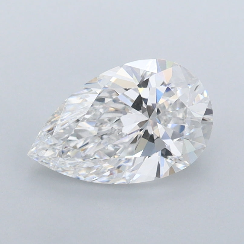 1.08 Carat Pear Shaped, Excellent Cut, D Color, IF Clarity, IGI Certified Lab Grown Diamond