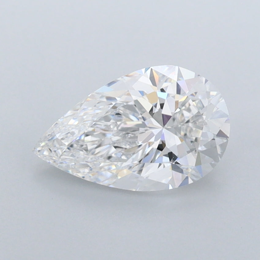 1.12 Carat Pear Shaped, Excellent Cut, D Color, IF Clarity, IGI Certified Lab Grown Diamond