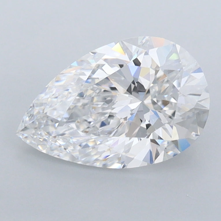1.39 Carat Pear Shaped, Ideal Cut, D Color, FL Clarity, IGI Certified Lab Grown Diamond