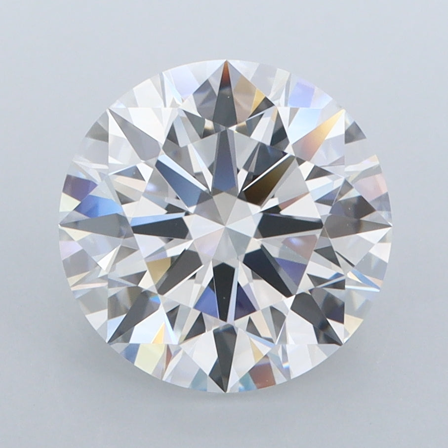 3.15 Carat Round Shaped, Ideal Cut, D Color, FL Clarity, IGI Certified Lab Grown Diamond