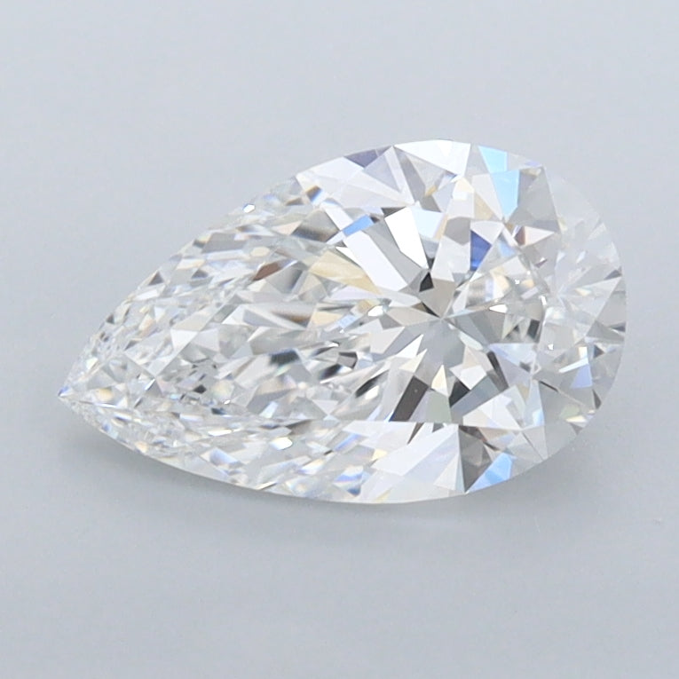 1.08 Carat Pear Shaped, Ideal Cut, D Color, IF Clarity, IGI Certified Lab Grown Diamond