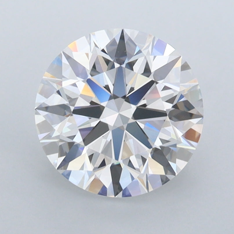 2.08 Carat Round Shaped, D Color, VVS1 Clarity, GCAL Certified Lab Grown Diamond