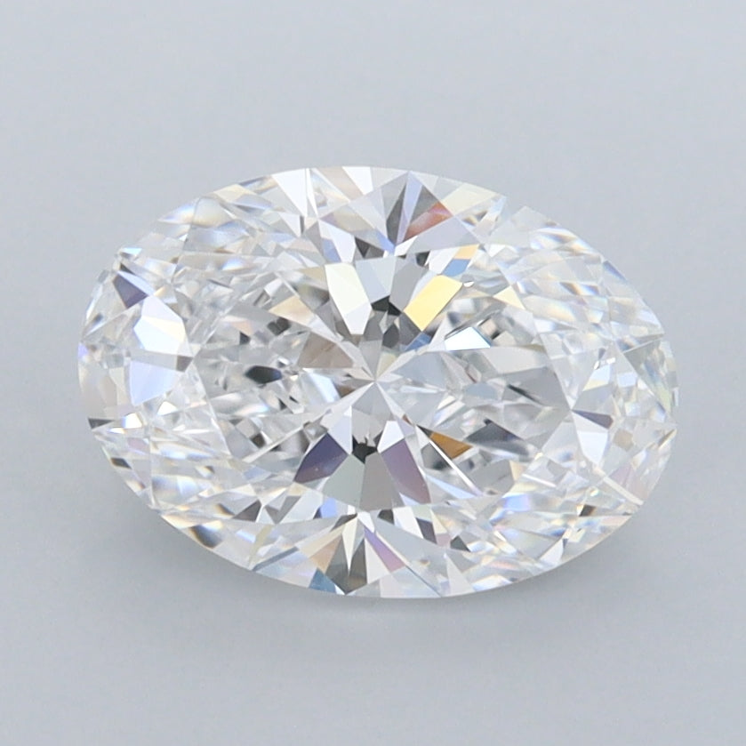 1.73 Carat Oval Shaped, Ideal Cut, D Color, FL Clarity, IGI Certified Lab Grown Diamond