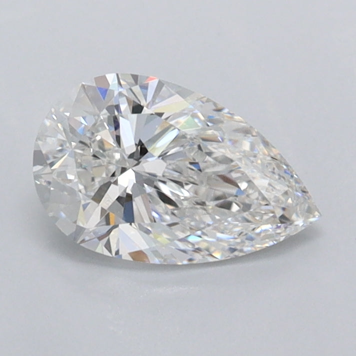 0.74 Carat Pear Shaped, Ideal Cut, D Color, VVS2 Clarity, IGI Certified Lab Grown Diamond