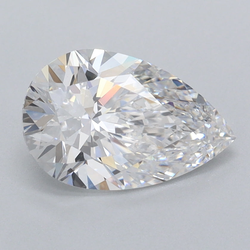 1.50 Carat Pear Shaped, Excellent Cut, D Color, VS1 Clarity, IGI Certified Lab Grown Diamond