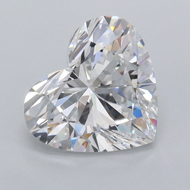 1.47 Carat Heart Shaped, Excellent Cut, D Color, VVS2 Clarity, IGI Certified Lab Grown Diamond