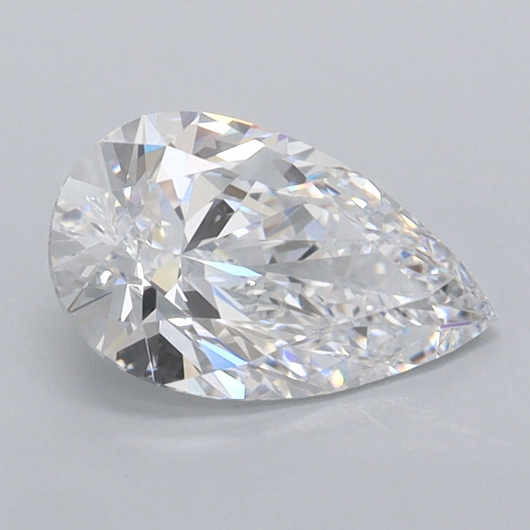 1.00 Carat Pear Shaped, Excellent Cut, D Color, FL Clarity, IGI Certified Lab Grown Diamond