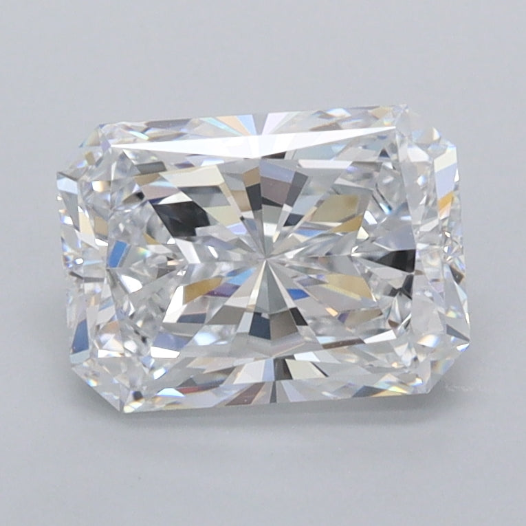 1.55 Carat Radiant Shaped, Excellent Cut, D Color, FL Clarity, IGI Certified Lab Grown Diamond