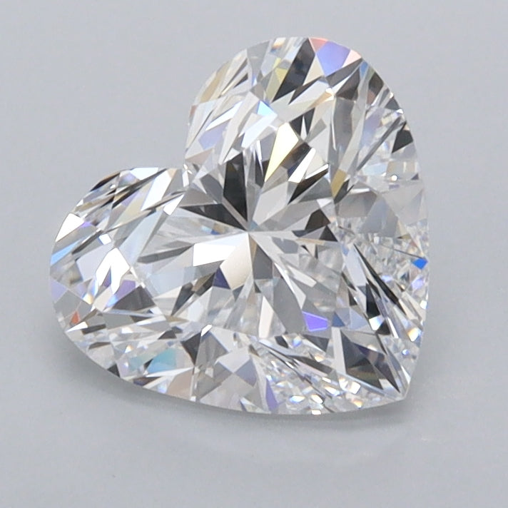 1.46 Carat Heart Shaped, Ideal Cut, D Color, VVS2 Clarity, IGI Certified Lab Grown Diamond