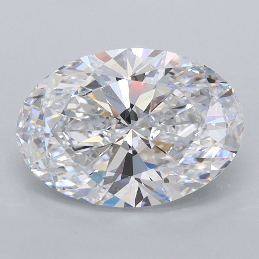 1.96 Carat Oval Shaped, Ideal Cut, D Color, FL Clarity, IGI Certified Lab Grown Diamond