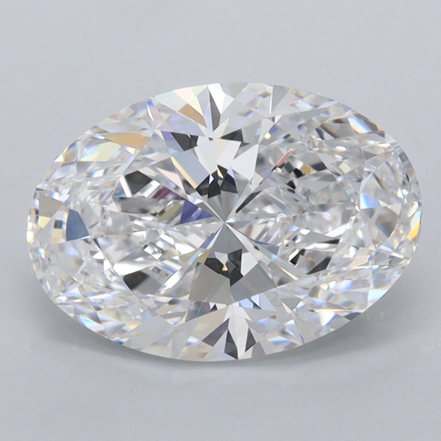 2.35 Carat Oval Shaped, Ideal Cut, D Color, FL Clarity, IGI Certified Lab Grown Diamond