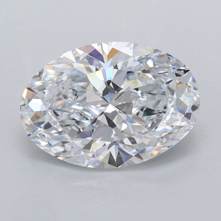1.55 Carat Oval Shaped, Ideal Cut, D Color, FL Clarity, IGI Certified Lab Grown Diamond