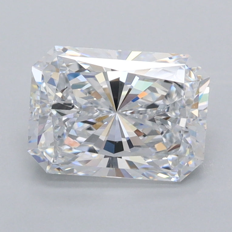 1.54 Carat Radiant Shaped, Excellent Cut, D Color, FL Clarity, IGI Certified Lab Grown Diamond