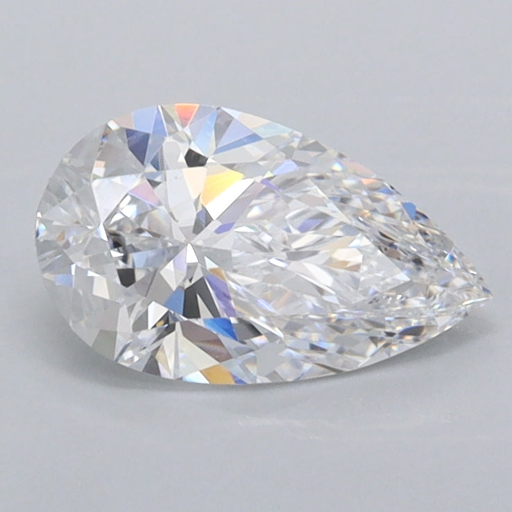 0.97 Carat Pear Shaped, Ideal Cut, D Color, VVS1 Clarity, IGI Certified Lab Grown Diamond