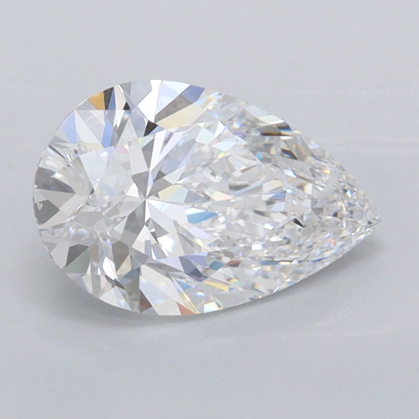1.48 Carat Pear Shaped, Excellent Cut, D Color, IF Clarity, IGI Certified Lab Grown Diamond