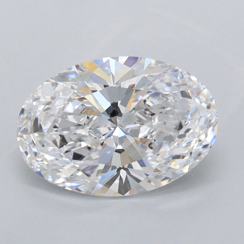 1.53 Carat Oval Shaped, Ideal Cut, D Color, FL Clarity, IGI Certified Lab Grown Diamond