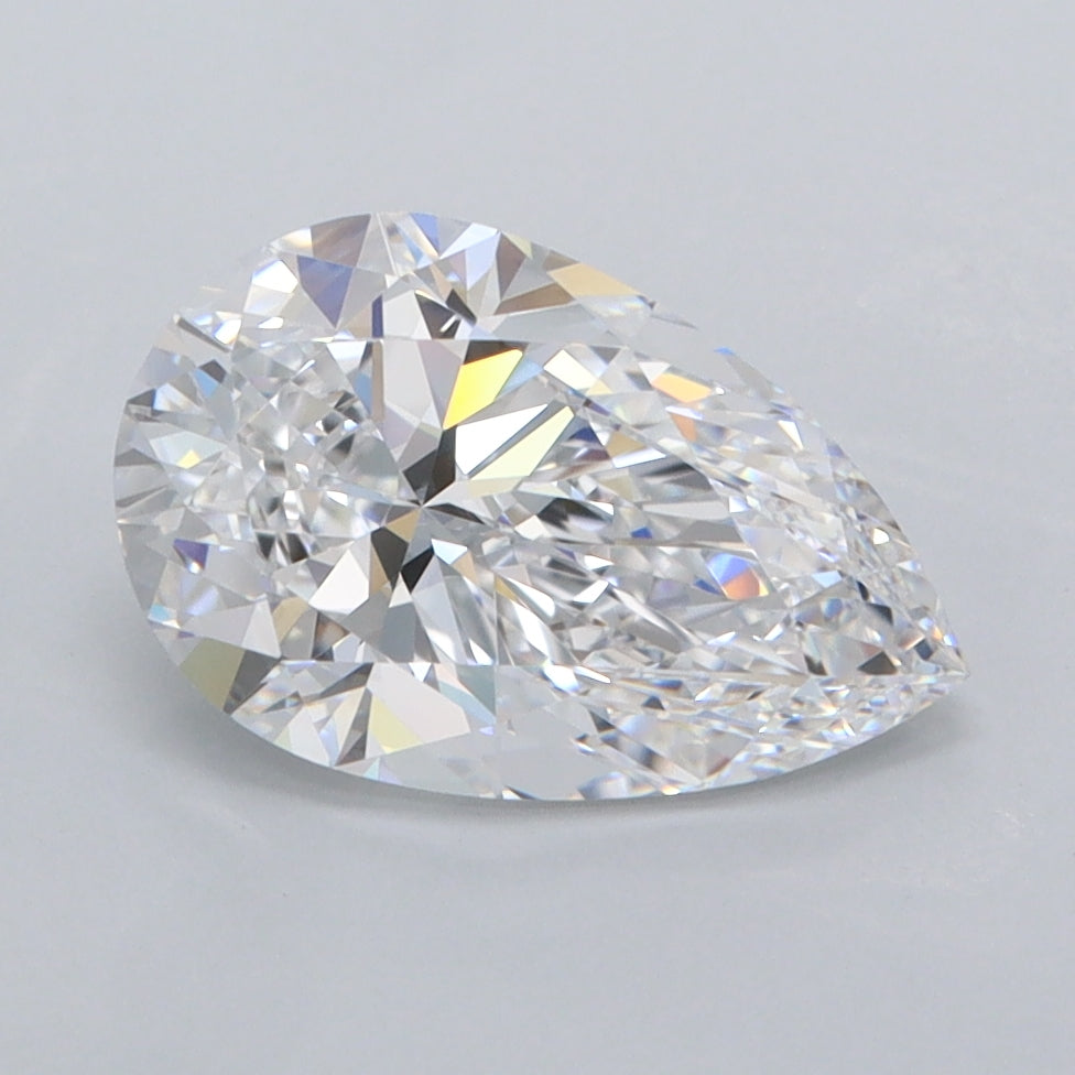 1.47 Carat Pear Shaped, Ideal Cut, D Color, FL Clarity, IGI Certified Lab Grown Diamond