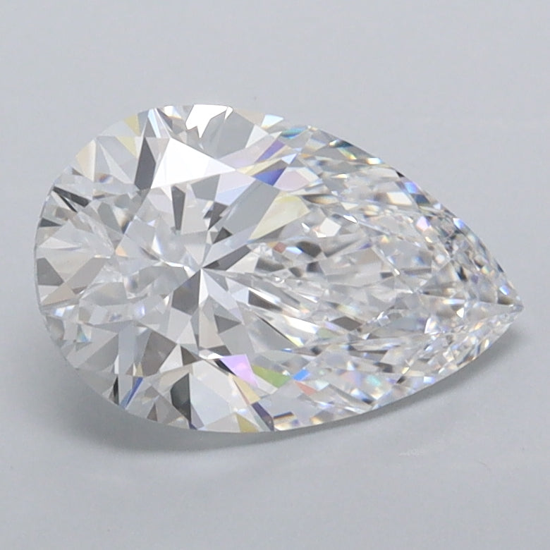 1.48 Carat Pear Shaped, Excellent Cut, D Color, FL Clarity, IGI Certified Lab Grown Diamond