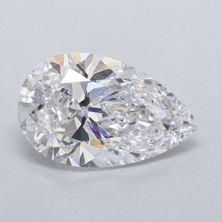 0.96 Carat Pear Shaped, Excellent Cut, D Color, VVS2 Clarity, IGI Certified Lab Grown Diamond