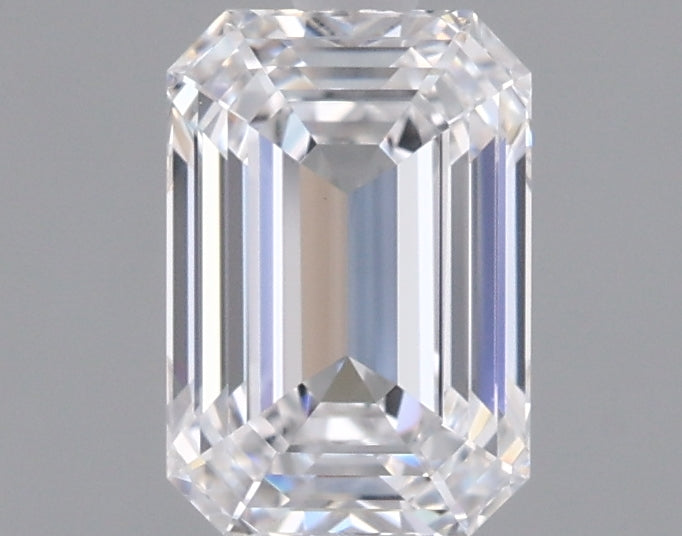 0.89 Carat Emerald Shaped, Excellent Cut, D Color, VVS2 Clarity, IGI Certified Lab Grown Diamond