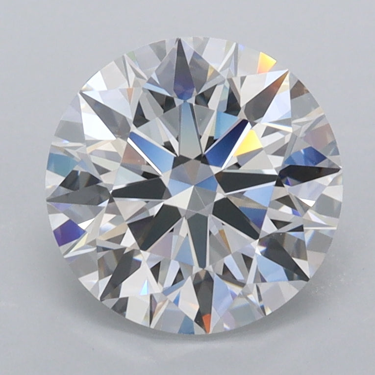 2.11 Carat Round Shaped, D Color, VVS2 Clarity, GCAL Certified Lab Grown Diamond