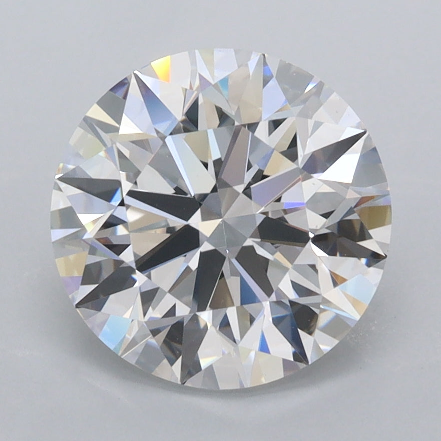 3.00 Carat Round Shaped, D Color, VVS2 Clarity, GCAL Certified Lab Grown Diamond