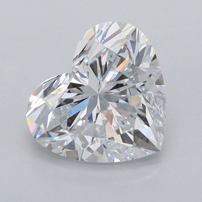 1.15 Carat Heart Shaped, Ideal Cut, D Color, FL Clarity, IGI Certified Lab Grown Diamond