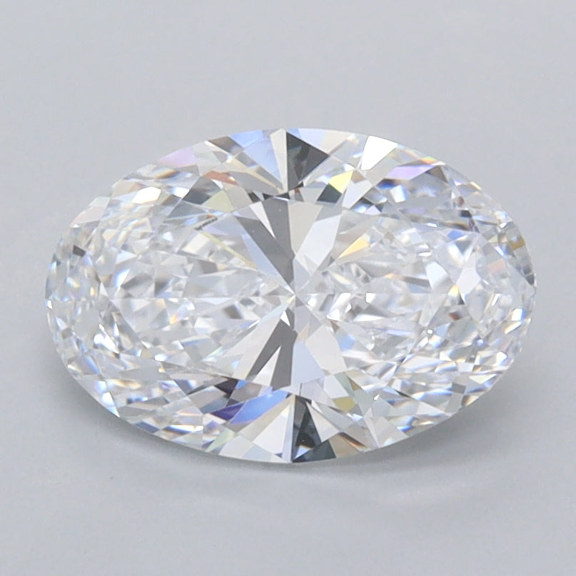 1.47 Carat Oval Shaped, Ideal Cut, D Color, FL Clarity, IGI Certified Lab Grown Diamond