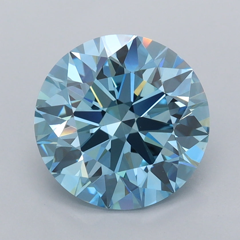 2.16 Carat Round Shaped, Ideal Cut, VVS2 Clarity, IGI Certified Lab Grown Diamond