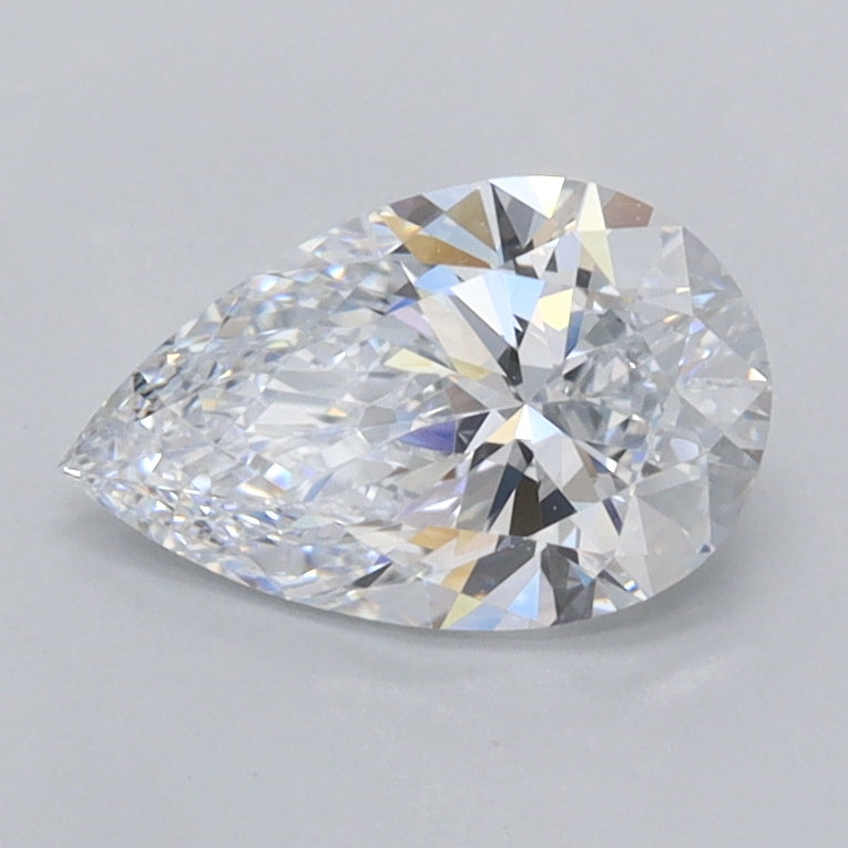 0.97 Carat Pear Shaped, Ideal Cut, D Color, FL Clarity, IGI Certified Lab Grown Diamond