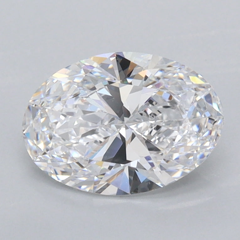 1.26 Carat Oval Shaped, Ideal Cut, D Color, FL Clarity, IGI Certified Lab Grown Diamond