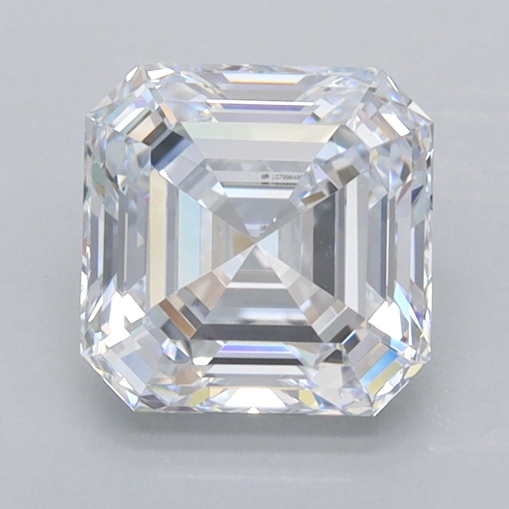 1.76 Carat Asscher Shaped, Excellent Cut, D Color, FL Clarity, IGI Certified Lab Grown Diamond
