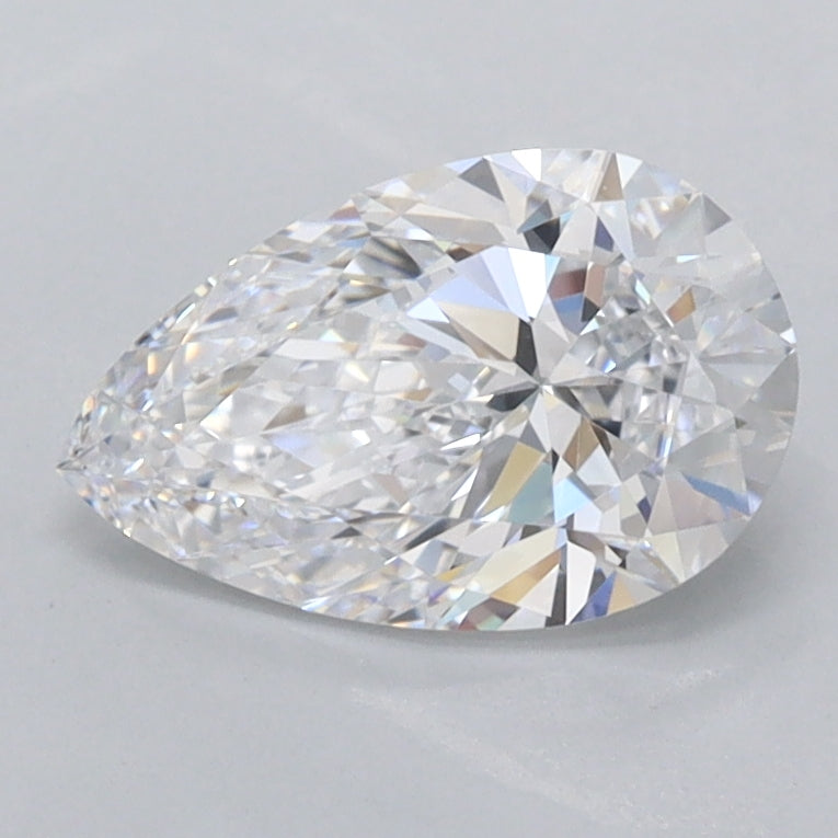1.22 Carat Pear Shaped, Ideal Cut, D Color, FL Clarity, IGI Certified Lab Grown Diamond