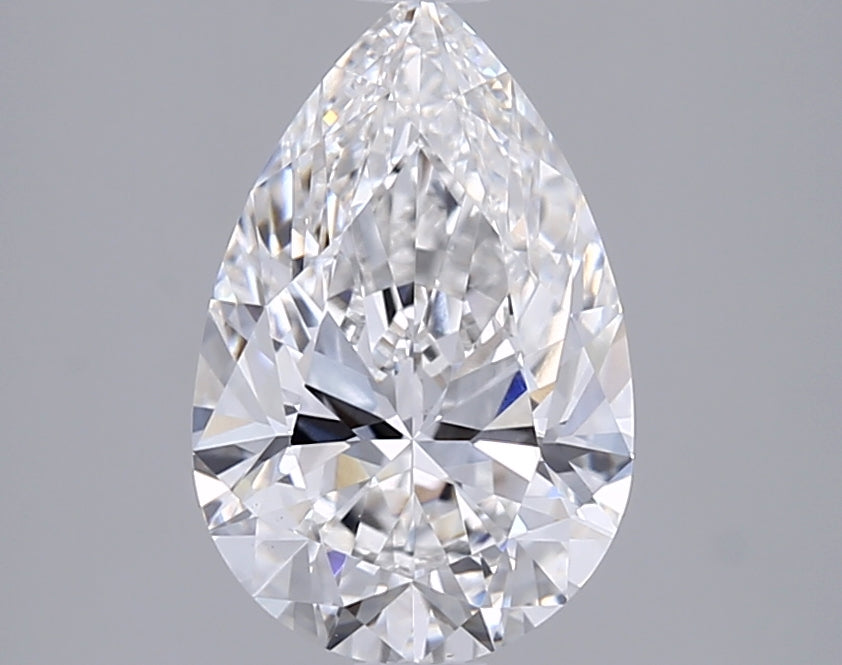 1.70 Carat Pear Shaped, Ideal Cut, E Color, VVS2 Clarity, IGI Certified Lab Grown Diamond