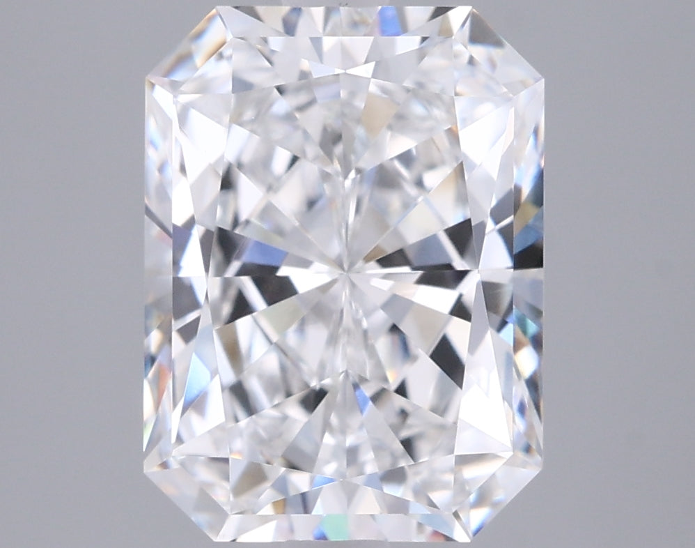 3.05 Carat Radiant Shaped, Ideal Cut, D Color, VVS2 Clarity, IGI Certified Lab Grown Diamond