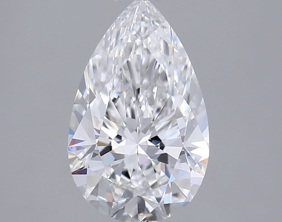 1.55 Carat Pear Shaped, Ideal Cut, D Color, VVS2 Clarity, IGI Certified Lab Grown Diamond