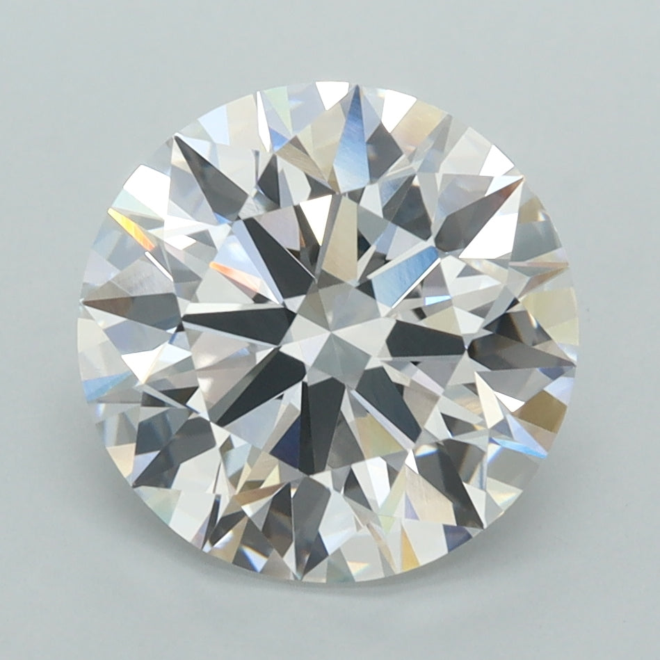 3.57 Carat Round Shaped, E Color, VVS2 Clarity, GCAL Certified Lab Grown Diamond