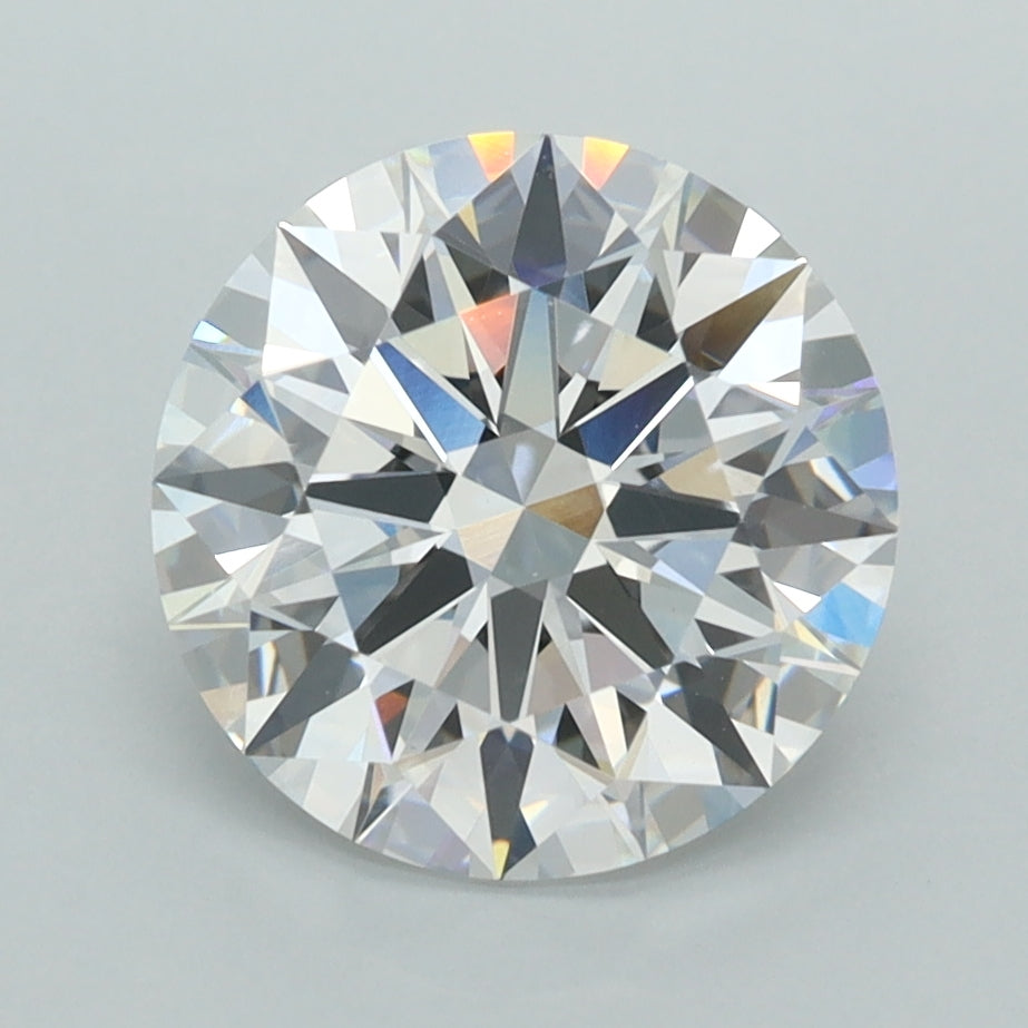 3.01 Carat Round Shaped, E Color, VVS2 Clarity, GCAL Certified Lab Grown Diamond