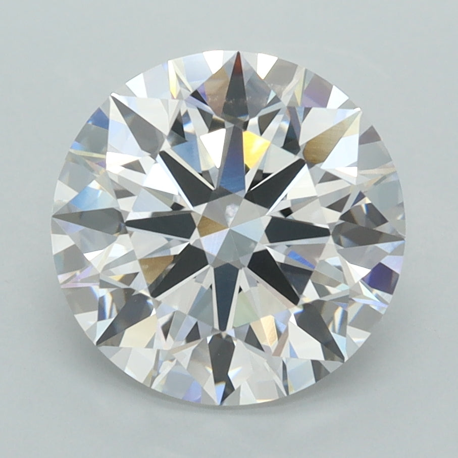 3.38 Carat Round Shaped, E Color, VVS2 Clarity, GCAL Certified Lab Grown Diamond
