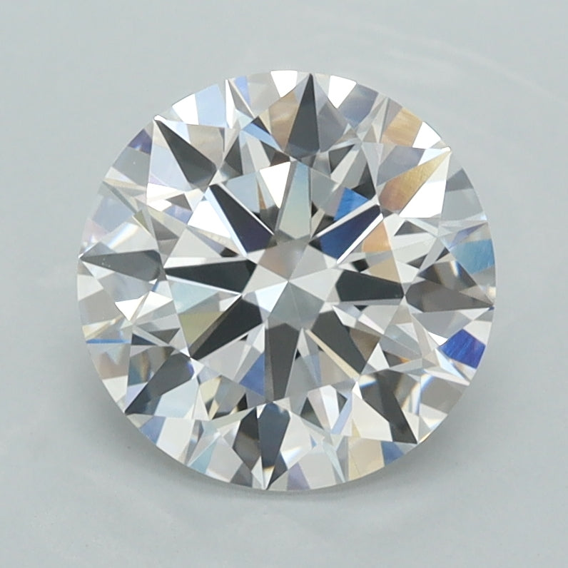 2.01 Carat Round Shaped, E Color, VVS2 Clarity, GCAL Certified Lab Grown Diamond
